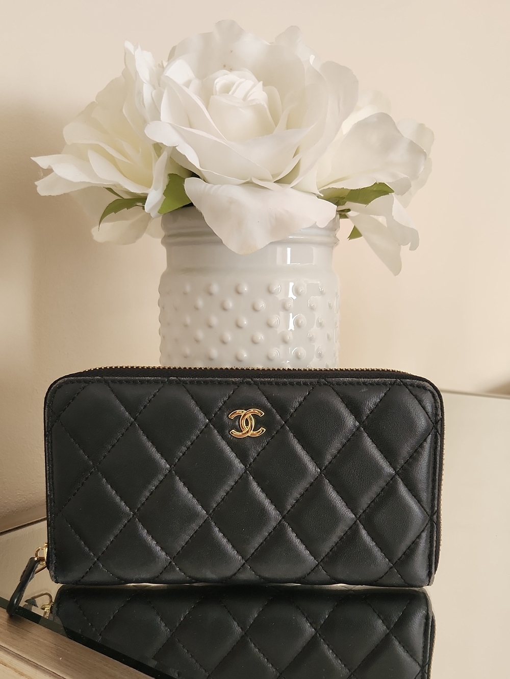 Black Quilted Zip-Around Wallet 🖤
